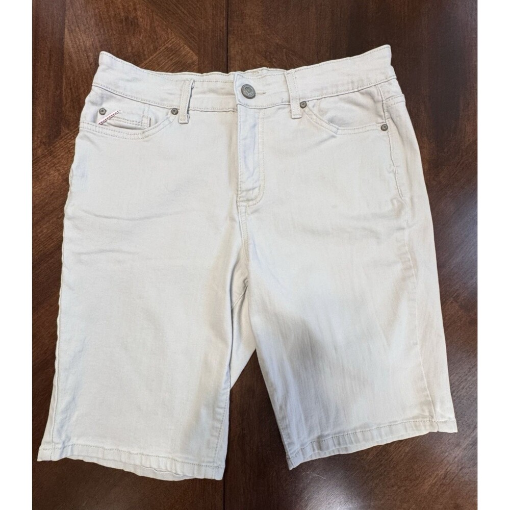 Code Bleu Shorts Womens 10 Khaki Denim Bermuda Walking Pockets Chelsea Ladies